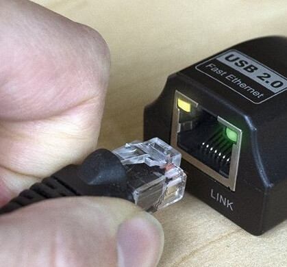 unplug ethernet cable from coupler